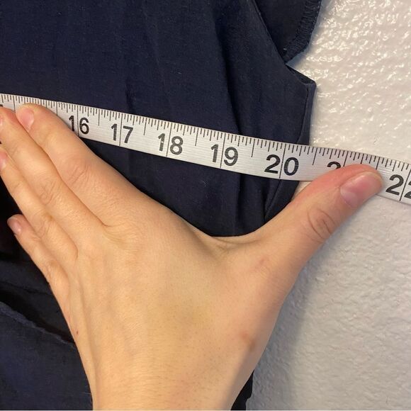 Old Navy Waist-Defined Twist-Front Midi Shirt Dress rayon linen nylon blend L - Picture 11 of 12